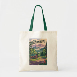 Gatlinburg Tennessee Ferienhaus Reise Kunst Vintag Tragetasche