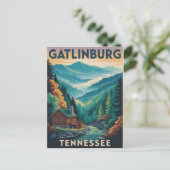 Gatlinburg Tennessee Great Smoking Mountains Paint Postkarte (Stehend Vorderseite)