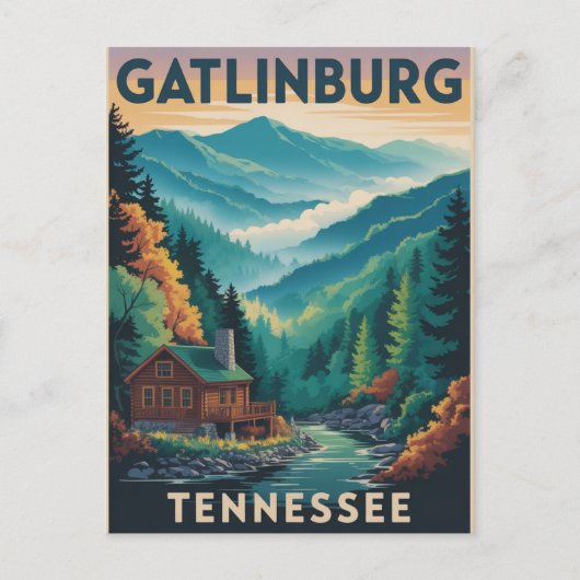 Gatlinburg Tennessee Great Smoking Mountains Paint Postkarte (Vorderseite)
