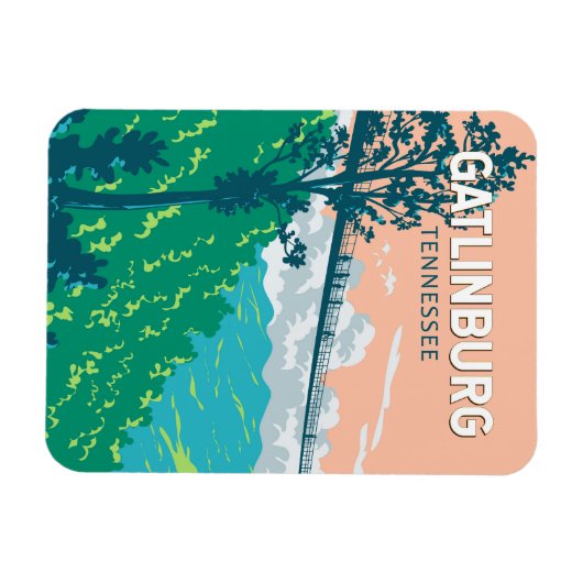 Gatlinburg Tennessee Illustration Kunst, Dichtung Magnet (Horizontal)
