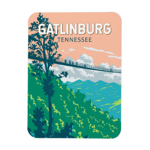 Gatlinburg Tennessee Illustration Kunst, Dichtung  Magnet