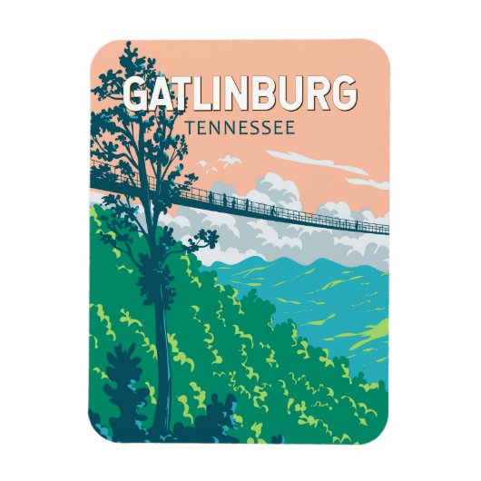 Gatlinburg Tennessee Illustration Kunst, Dichtung Magnet (Vertikal)