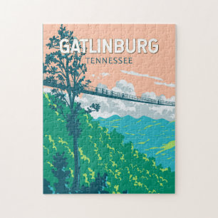 Gatlinburg Tennessee Illustration Reise Kunst Puzzle