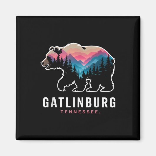 Gatlinburg Tennessee Mountains Bear Hiking Usa Sou Magnet (Vorne)