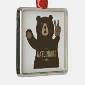 Gatlinburg Tennessee Peace Bear Ornament Aus Metall (Rechts)