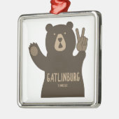 Gatlinburg Tennessee Peace Bear Ornament Aus Metall (Links)