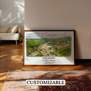 Gatlinburg Tennessee Poster, Aquarell, Maßgeschnei Poster