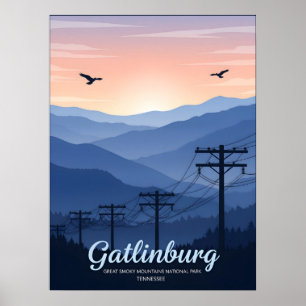 Gatlinburg Tennessee - rauchende Berge - Sonnenauf Poster