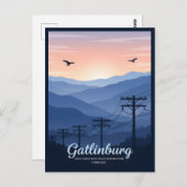 Gatlinburg Tennessee - rauchende Berge - Sonnenauf Postkarte (Vorne/Hinten)