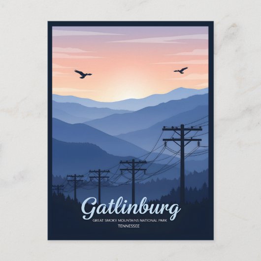 Gatlinburg Tennessee - rauchende Berge - Sonnenauf Postkarte (Vorderseite)