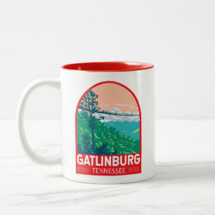 Gatlinburg Tennessee Reise Kunst Emblem Zweifarbige Tasse
