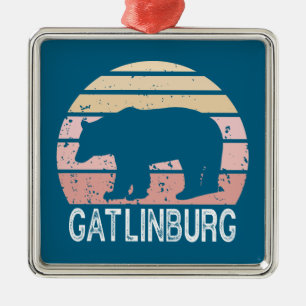 Gatlinburg Tennessee Retro Bear Ornament Aus Metall