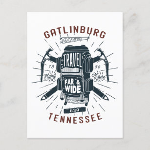 Gatlinburg Tennessee Rucksack Gear Retro Travel Postkarte