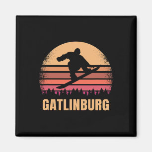 Gatlinburg Tennessee Snowboarden Außenbereich Vint Magnet