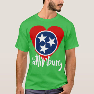Gatlinburg Tennessee TN Herz Staatsflagge gestalte T-Shirt
