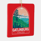 Gatlinburg Tennessee Travel Art Emblem Keramikornament (Rechts)
