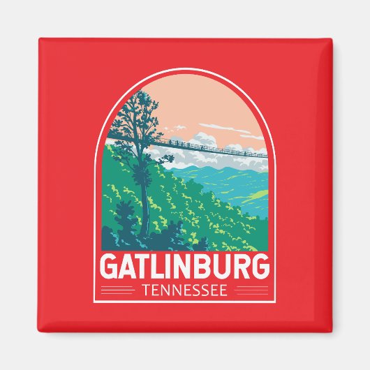 Gatlinburg Tennessee Travel Art Emblem Magnet (Vorne)