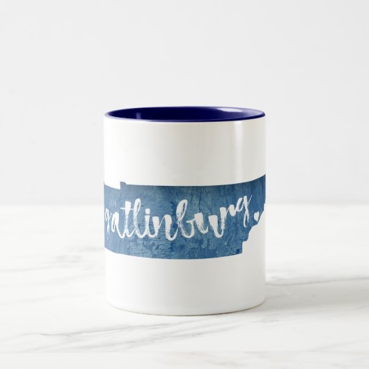 Gatlinburg Tennessee Wood Grain Zweifarbige Tasse (Mittel)