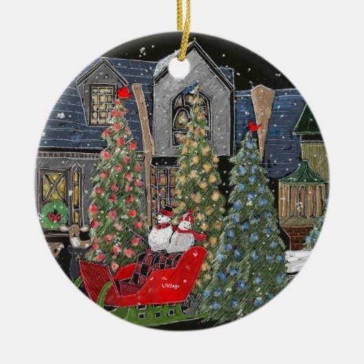 Gatlinburg Weihnachtsverzierung Keramik Ornament (Vorne)