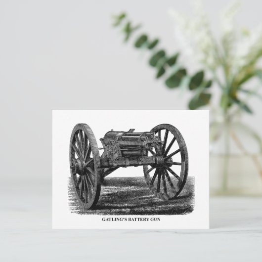 Gatling Gun Postkarte (Stehend Vorderseite)