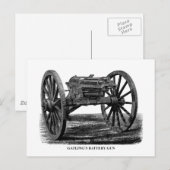 Gatling-Kanone Postkarte (Vorne/Hinten)