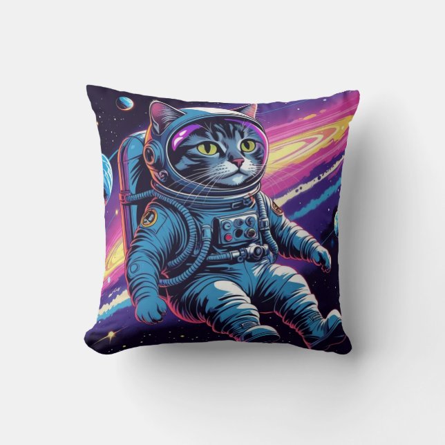 Gato Astronauta Divertida – Meowt of This World Kissen (Vorderseite)