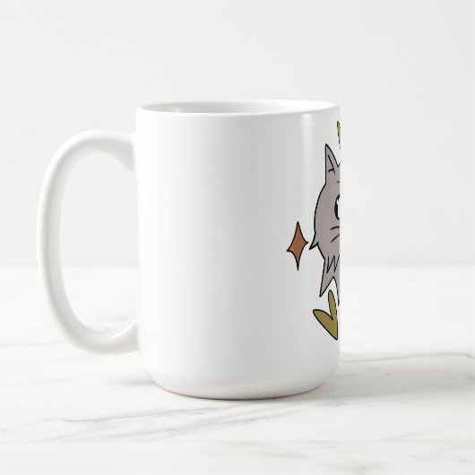 Gato brilhante cinza kaffeetasse (Links)