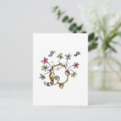 Gato com Flores Postkarte (Stehend Vorderseite)