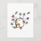 Gato com Flores Postkarte (Vorderseite)