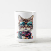  Gato Cool con Lentes  Kaffeetasse (Mittel)