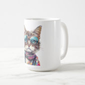 Gato Cool con Lentes Kaffeetasse (VorderseiteRechts)