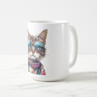 Gato Cool con Lentes Kaffeetasse