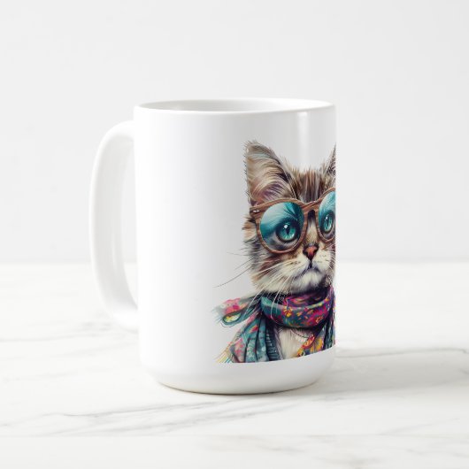 Gato Cool con Lentes Kaffeetasse (Vorderseite Links)