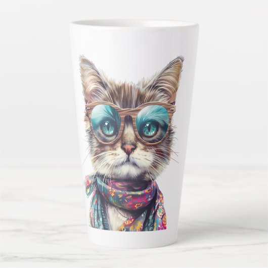  Gato Cool con Lentes  Milchtasse (Vorderseite)