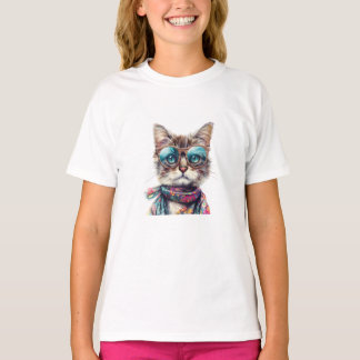 Gato Cool con Lentes T-Shirt