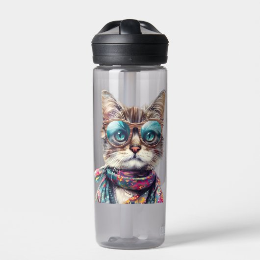  Gato Cool con Lentes  Trinkflasche (Vorderseite)