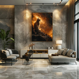 Gato Cósmico: Majestad Felina Bajo las Estrellas Poster