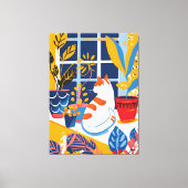 Gato en la Ventana: Arte Favista y Colorido Leinwanddruck (Vorderseite)