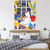 Gato en la Ventana: Arte Favista y Colorido Leinwanddruck (Insitu (Schlafzimmer))