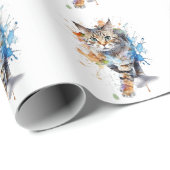 Gato en movimiento: belleza y gracia geschenkpapier (Rolleneckpunkt)