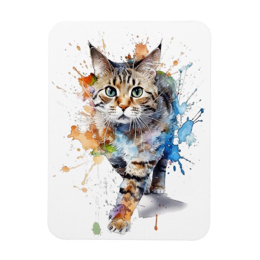 Gato en movimiento: belleza y gracia magnet (Vertikal)