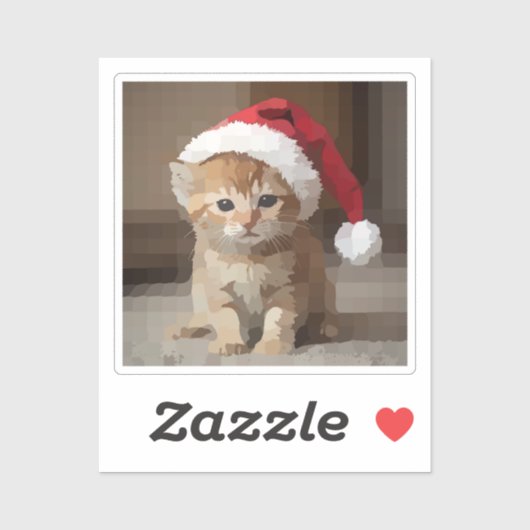Gato fofo em noite de Natal. Aufkleber (Blatt)