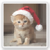 Gato fofo em noite de Natal. Aufkleber (Vorderseite)