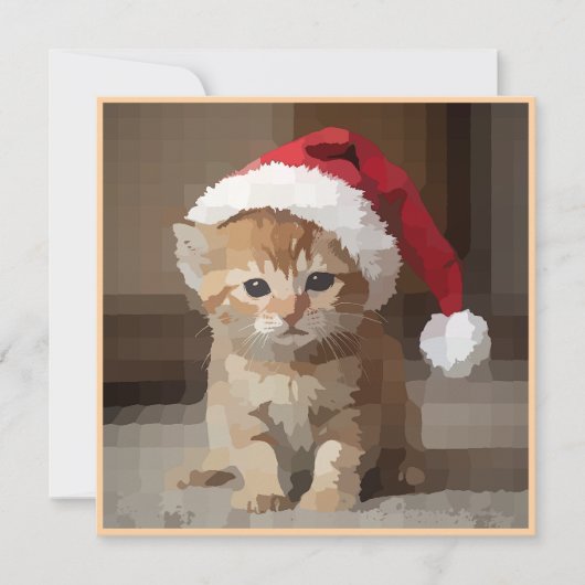 Gato fofo em noite de Natal. Einladung (Vorderseite)