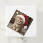 Gato fofo em noite de Natal. Geschenkanhänger (Beispiel)