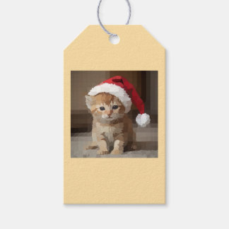 Gato fofo em noite de Natal. Geschenkanhänger
