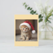 Gato fofo em noite de Natal. Postkarte (Stehend Vorderseite)