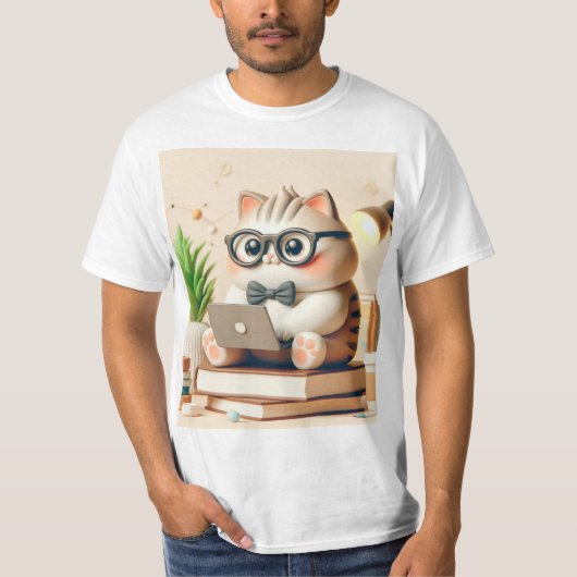 Gato informático 3D T-Shirt (Vorderseite)