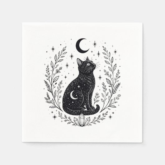 Gato místico bajo la luna serviette (Vorderseite)