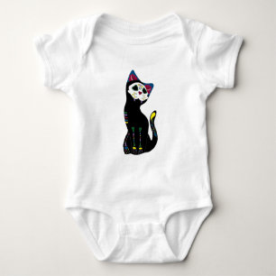 "Gato Muerto" Dia De Los Muertos Cat Baby Strampler